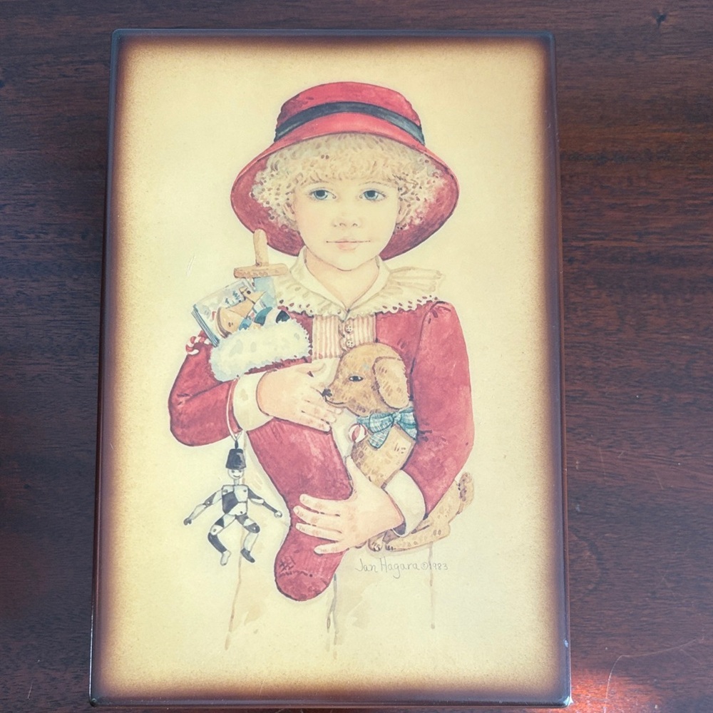 LIMITED EDITION - #373/1000 Jan Hagara Musical Jewelry Box " Silent Night "